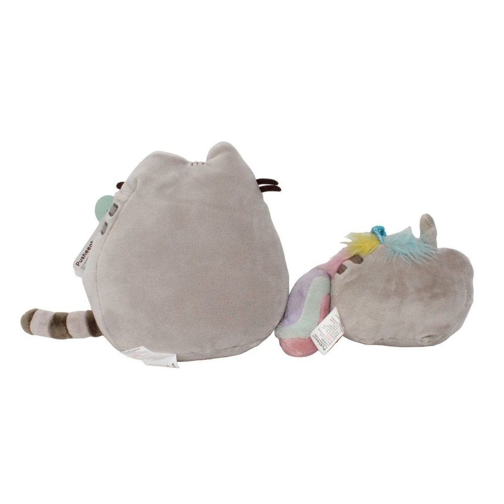 Pusheen Gund Squisheen Sitting Gray Plush 6 inches Pusheenicorn Keyring Lot Of 2 - Picture 2 of 16
